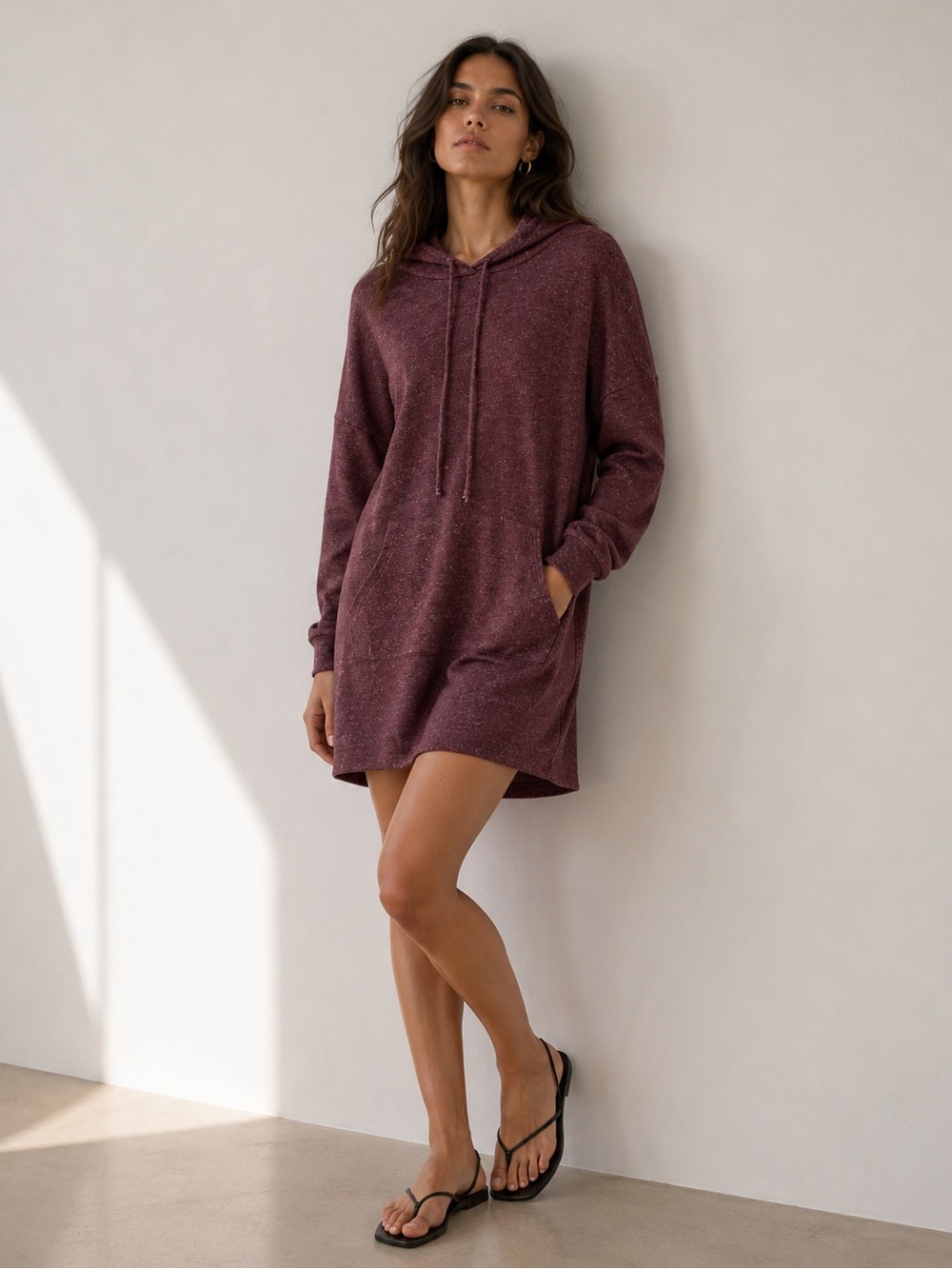 Hooded long sleeve sport dress